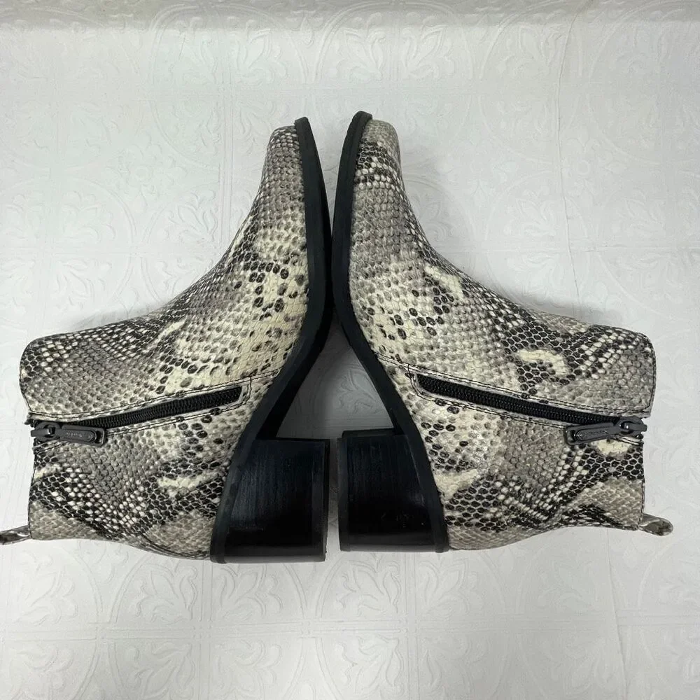 Blondo Elvina waterproof ankle bootie in natural snake print leather Sz 8.5